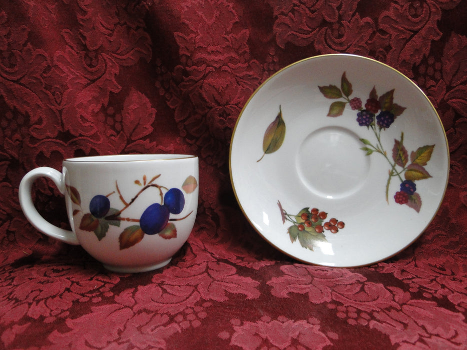 Royal Worcester Evesham Gold, Fruit: Cup & Saucer Set, 2 13/16" tall