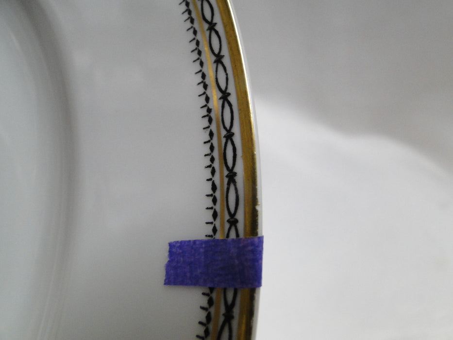 Heinrich HC9, Black Ovals, Gold Trim: Dinner Plate, 9 7/8", Nick