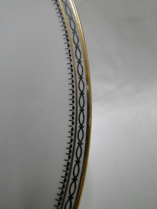 Heinrich HC9, Black Ovals, Gold Trim: Dinner Plate, 9 7/8", Nick