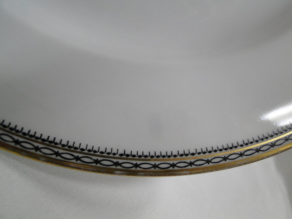 Heinrich HC9, Black Ovals, Gold Trim: Dinner Plate, 9 7/8", As Is