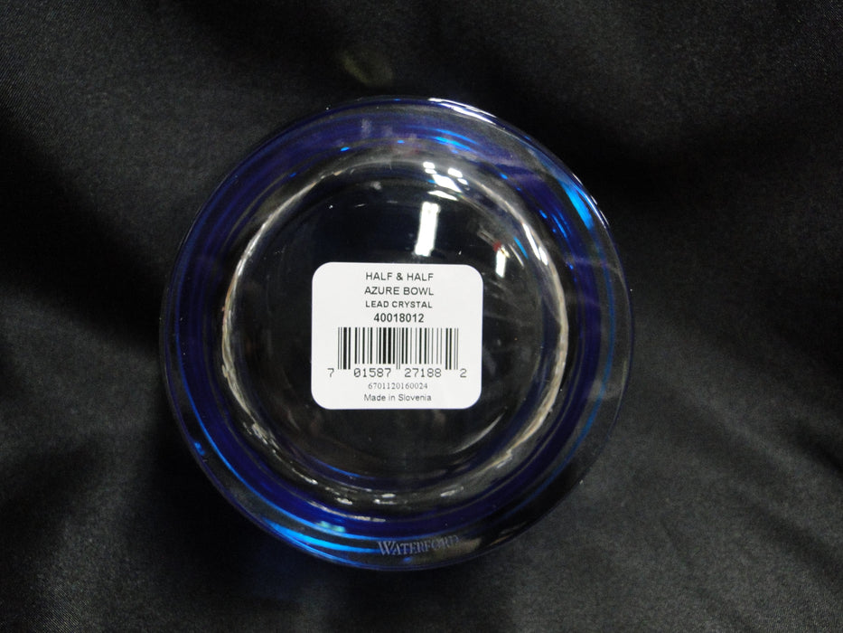 Waterford Crystal Half & Half: NEW Round Azure Bowl, Blue, 5 3/8"