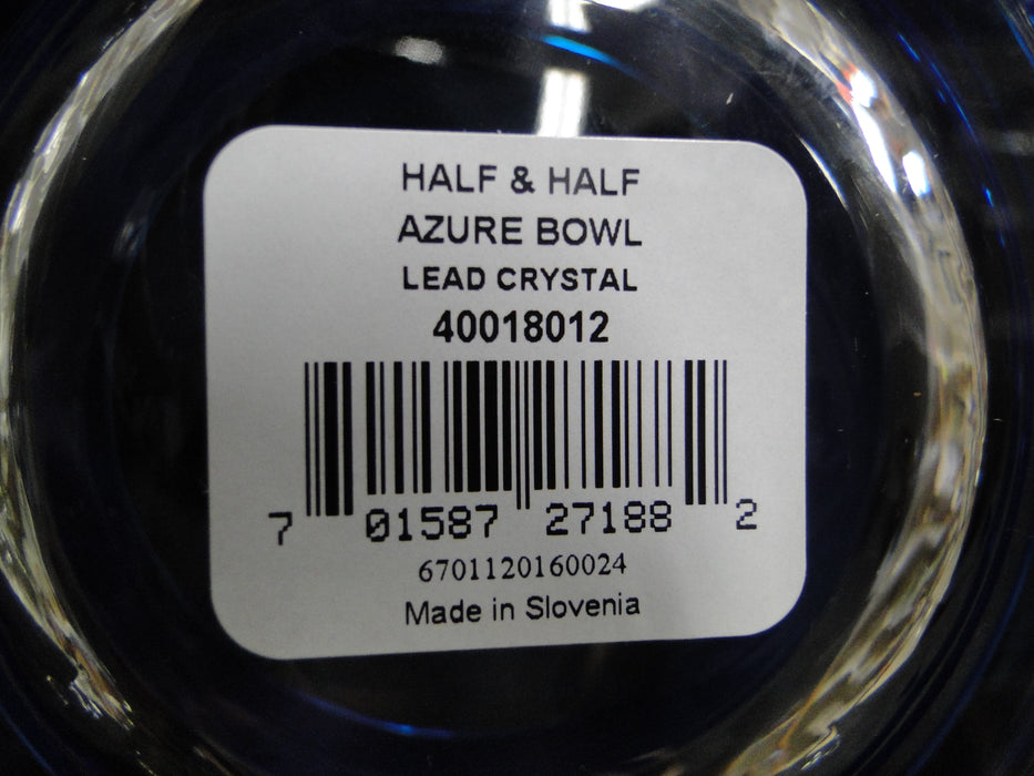 Waterford Crystal Half & Half: NEW Round Azure Bowl, Blue, 5 3/8"