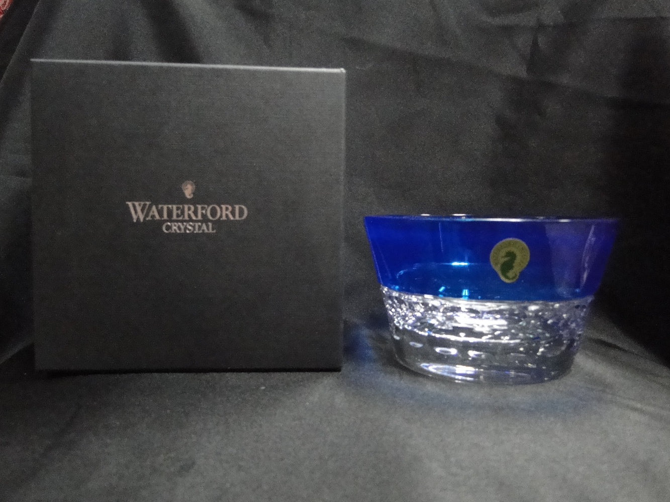 Waterford Crystal Half & Half: NEW Round Azure Bowl, Blue, 5 3/8"
