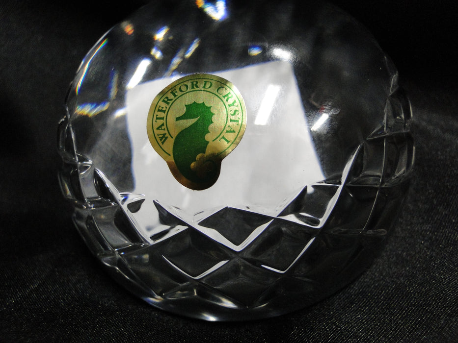 Waterford Crystal: NEW Dome Paperweight, Blank Panel, Cut Xs, Box