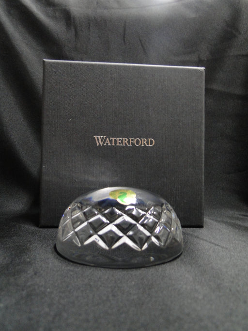 Waterford Crystal: NEW Dome Paperweight, Blank Panel, Cut Xs, Box