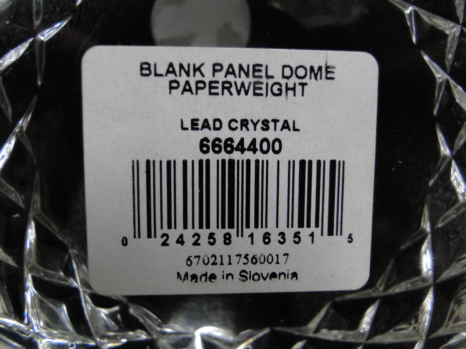 Waterford Crystal: NEW Dome Paperweight, Blank Panel, Cut Xs, Box