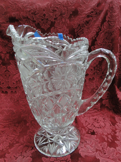 Clear, Pressed Glass w/ Curved Pattern: Serving Pitcher, 9" Tall, As Is, MG#228