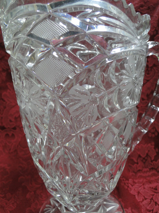 Clear, Pressed Glass w/ Curved Pattern: Serving Pitcher, 9" Tall, As Is, MG#228