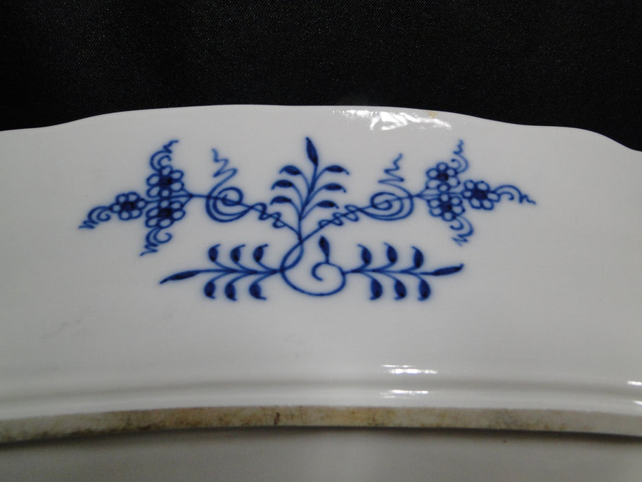 Meissen Blue Onion, "X" Backstamp: Rectangular Covered Serving Bowl, 13"