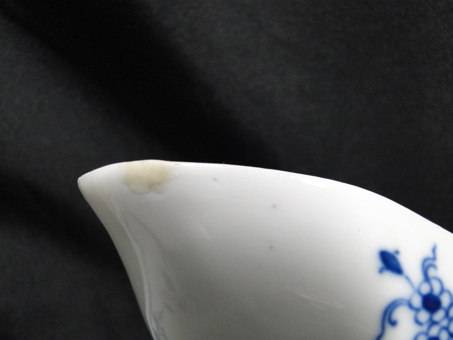 Meissen Blue Onion, "X" Backstamp: Gravy Boat w/Attached Underplate, As Is