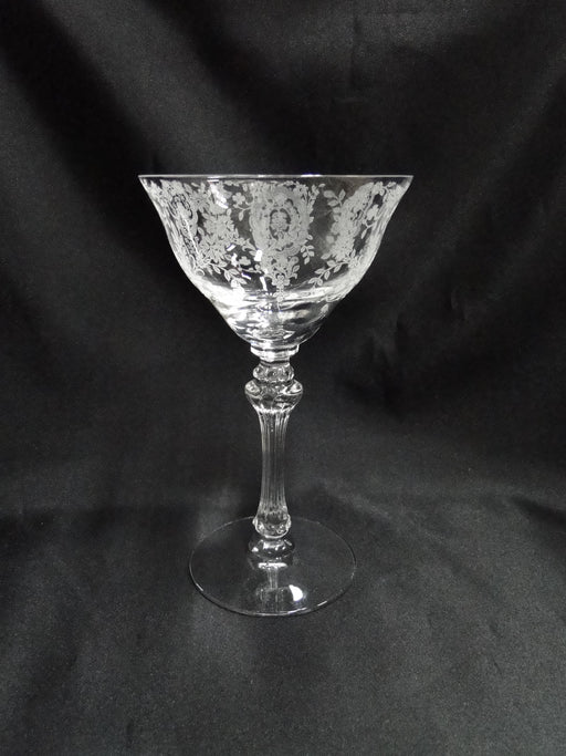 Tiffin Love Lace, 17358, Clear, Etched, June Night: Claret Wine, 6 5/8", As Is