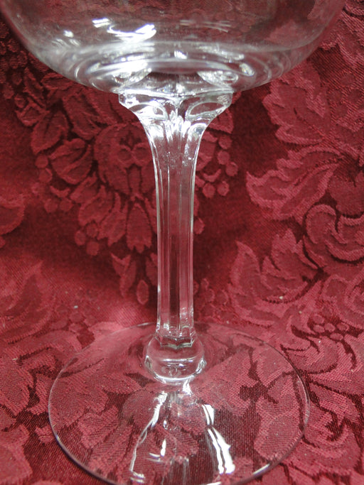 Lenox Holiday Crystal, Older, Etched Holly: Water or Wine Goblet, 7 1/8" Tall