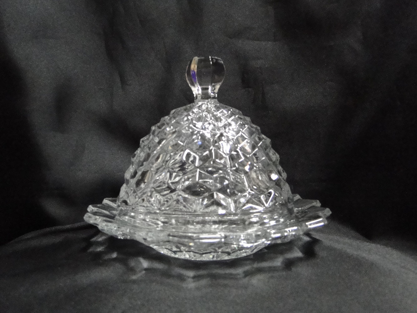 Fostoria American Clear: Round Covered Butter Dish & Lid, As Is