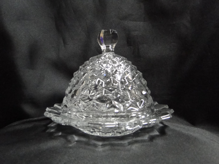 Fostoria American Clear: Round Covered Butter Dish & Lid, As Is