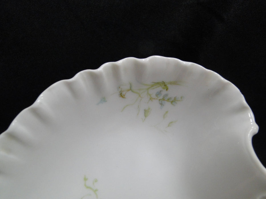 Haviland (Limoges) Schleiger 245 Blue Flowers: Handled Relish Dish, 9", As Is