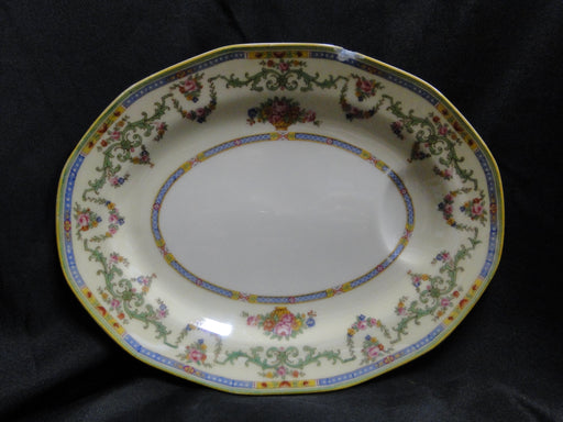 Haviland H591, Floral Swags, Yellow, Green Blue: Oval Platter, 11 3/8", As Is