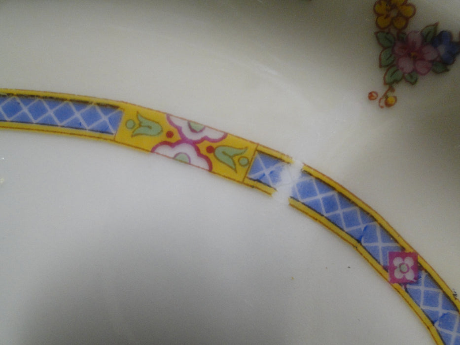 Haviland H591, Floral Swags, Yellow, Green Blue: Oval Platter, 11 3/8", As Is