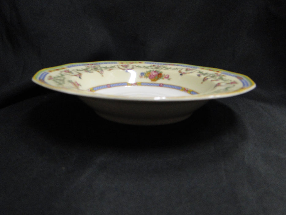 Haviland H591, Floral Swags, Yellow, Green Blue: Rim Soup Bowl, 7 7/8", As Is