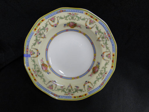 Haviland H591, Floral Swags, Yellow, Green Blue: Rim Soup Bowl, 7 7/8", As Is