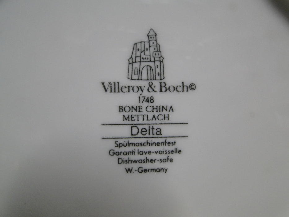 Villeroy & Boch Delta, Aqua Rim, White Fans: Round Covered Serving Bowl w/ Lid
