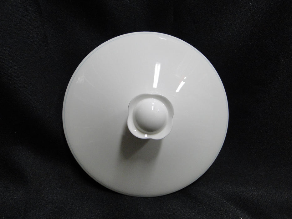 Villeroy & Boch Delta, Aqua Rim, White Fans: Round Covered Serving Bowl w/ Lid