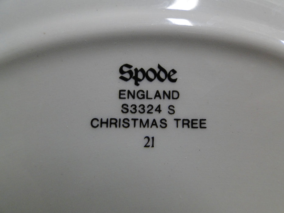 Spode Christmas Tree, Green Trim, England: Dinner Plate, 10 3/8"-10 7/8" As Is