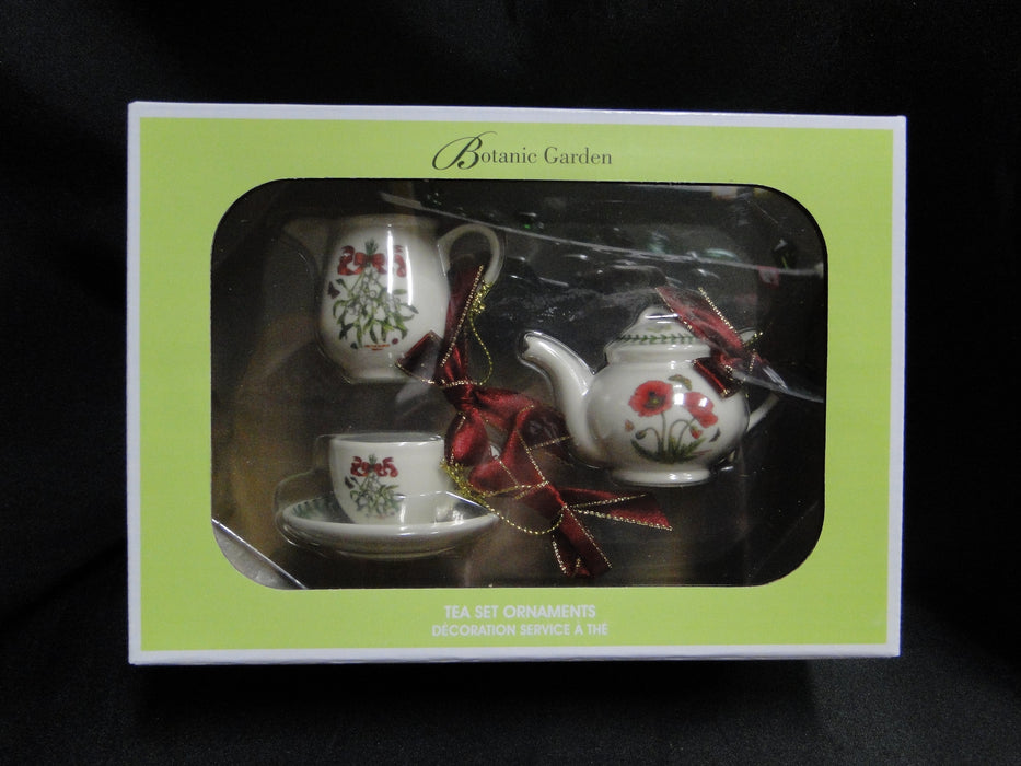 Portmeirion Botanic Garden: NEW Tea Set Mini Ornaments, Teapot, Creamer, Cup, Box