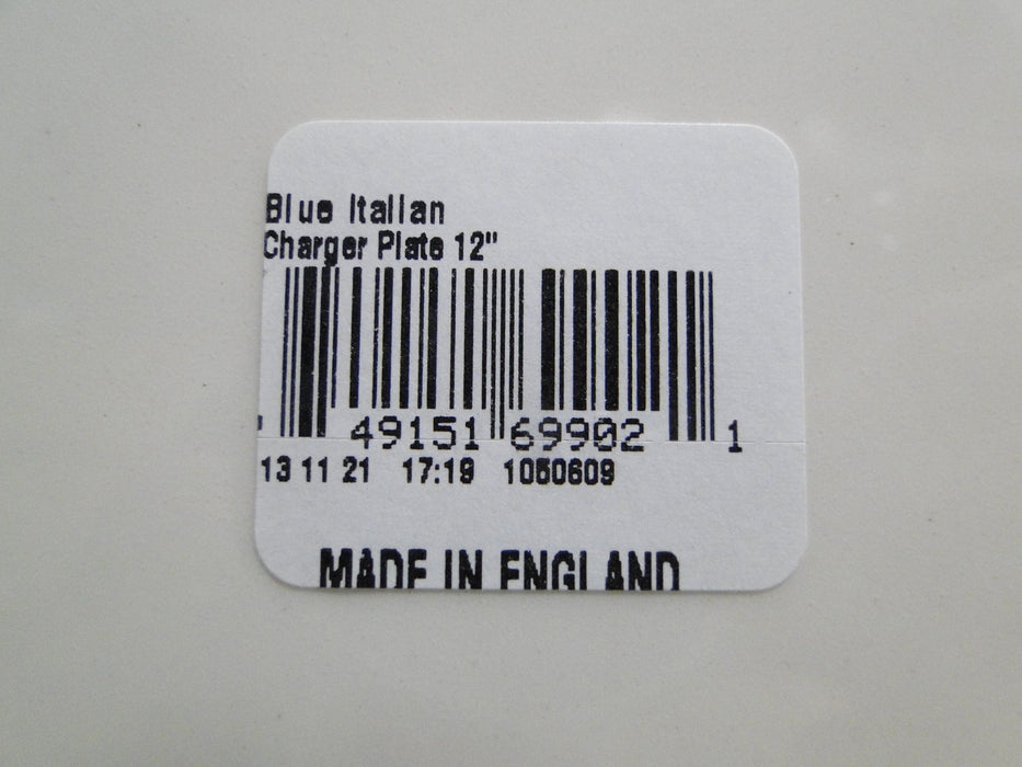 Spode Italian, Blue Scene, England: NEW Charger Plate (s), 12"