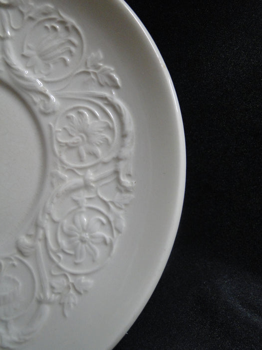 Wedgwood Patrician, Embossed Flowers & Scrolls: Cream Soup & Saucer, As Is