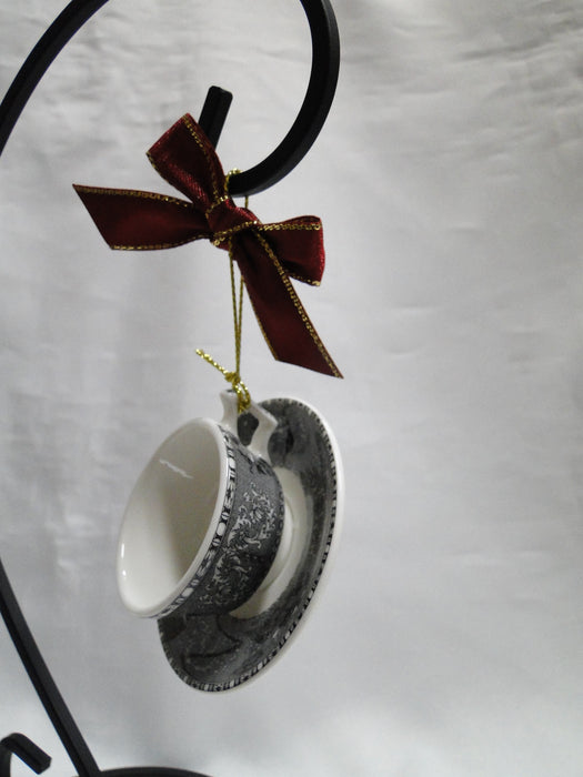 Spode Heritage Black: NEW Tea Set Mini Ornaments, Teapot, Creamer, Cup, Box