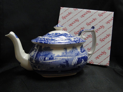 Spode Italian, Blue Scene, England: NEW Teapot & Lid, 5 1/2" Tall