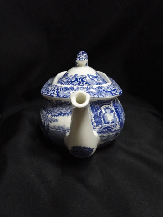 Spode Italian, Blue Scene, England: NEW Teapot & Lid, 5 1/2" Tall, Box