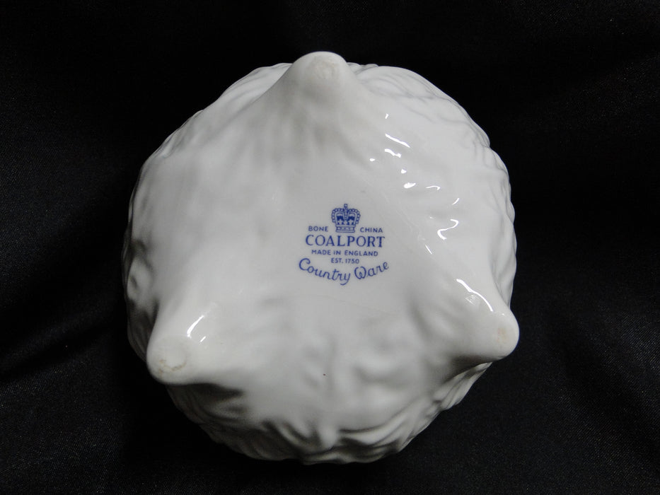 Coalport Countryware, White Embossed Leaves: Open Sugar Bowl, As Is