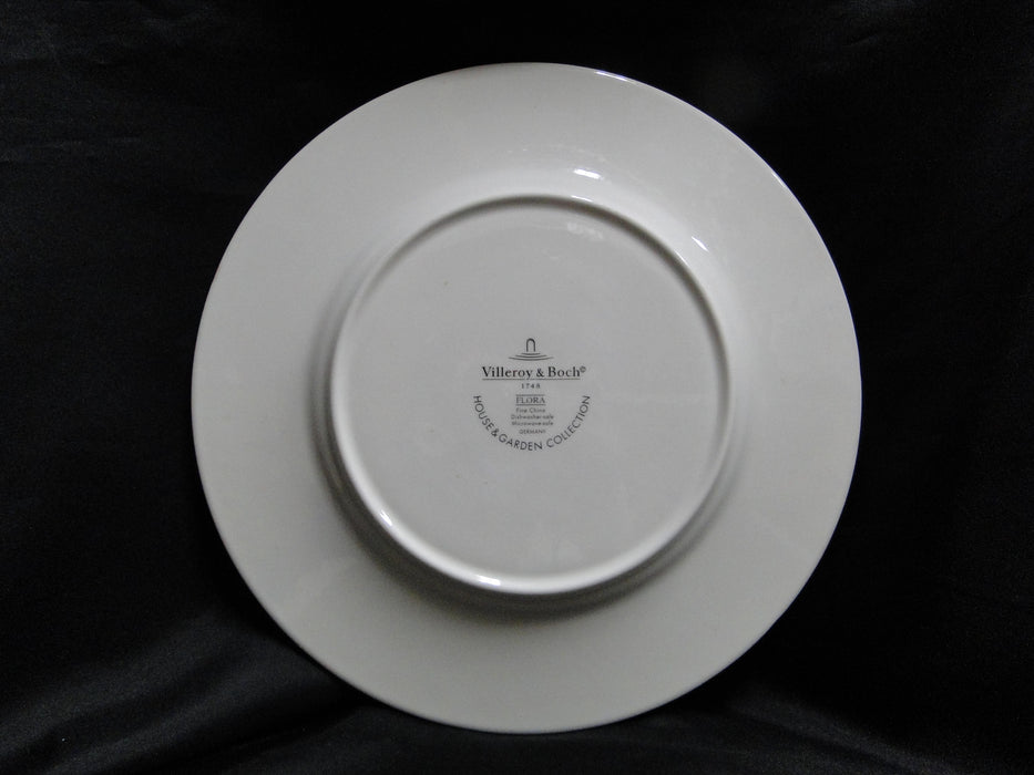 Villeroy & Boch Flora, Green Rim, White Center: Dinner Plate, 10 5/8"
