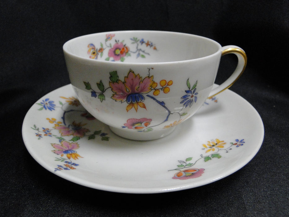 Haviland (Limoges) Head 56, Pink & Yellow, CHF 189: Cup & Saucer Set (s), 2 1/8"