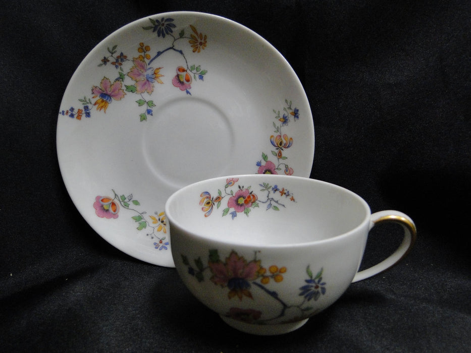 Haviland (Limoges) Head 56, Pink & Yellow, CHF 189: Cup & Saucer Set (s), 2 1/8"