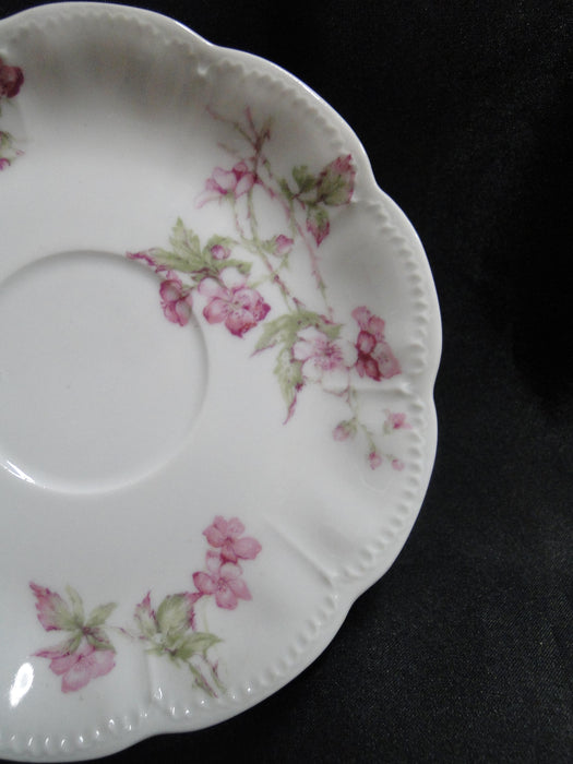 Haviland (Limoges) Schleiger 241a, Pink Flowers: 5 7/8" Saucer Only