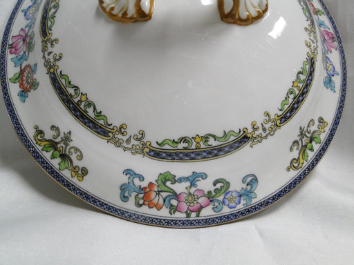 Minton B898, Smooth Edge, Blue Bands, Floral: Lid Only for Serving Bowl