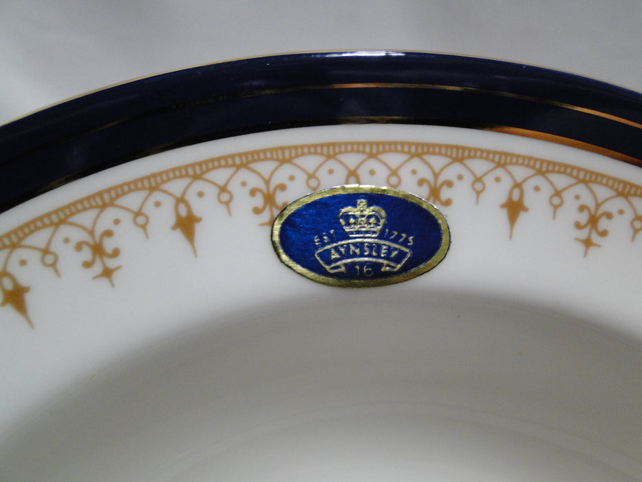 Aynsley Leighton Smooth, Cobalt & Gold Bands: Rim Soup Bowl (s), 8" x 1.5"