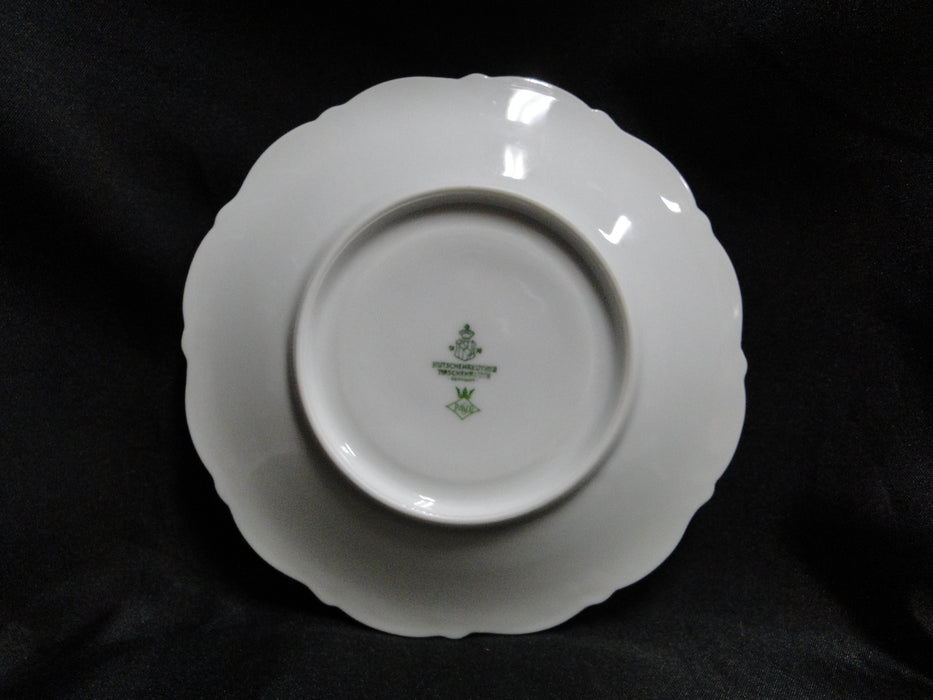Tirschenreuth Fruit, White, Scalloped: Cup & Saucer Set w/ Peaches, 2 3/8"