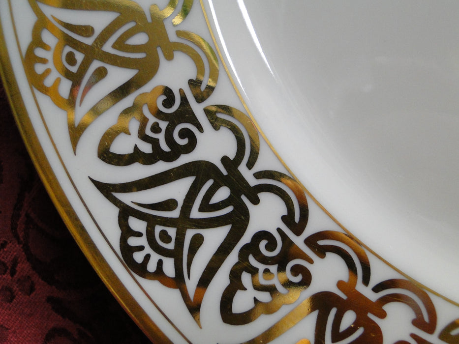 Fitz & Floyd Luxor, Buff w/ Geometric Gold Design: Dinner Plate (s), 10 3/8"