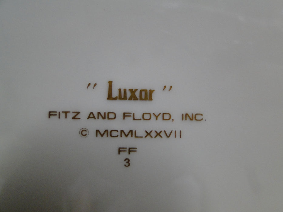 Fitz & Floyd Luxor, Buff w/ Geometric Gold Design: Dinner Plate (s), 10 3/8"