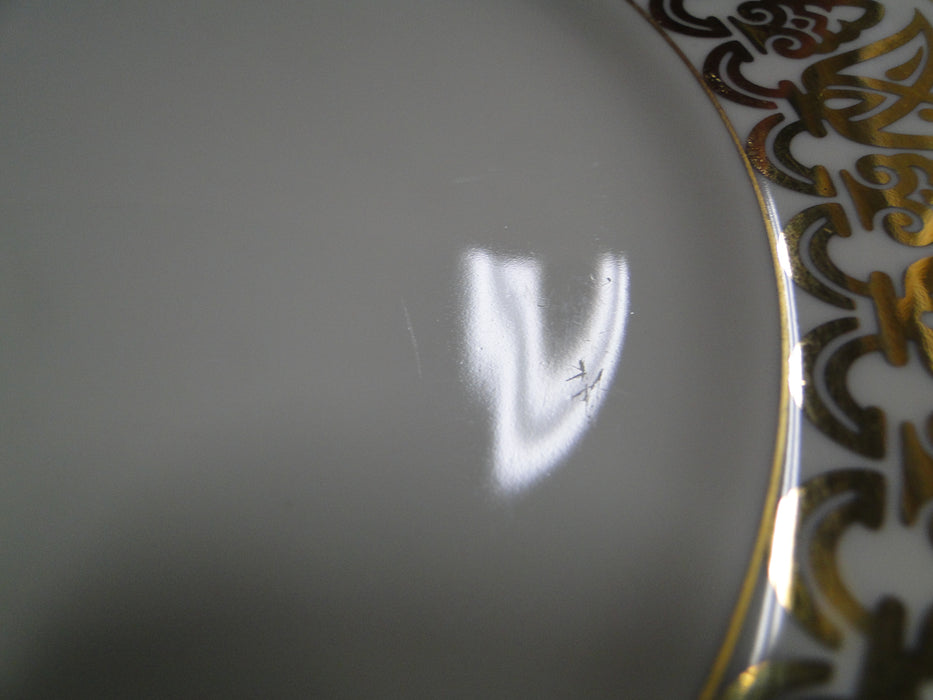 Fitz & Floyd Luxor, Buff w/ Geometric Gold Design: Dinner Plate (s), 10 3/8"