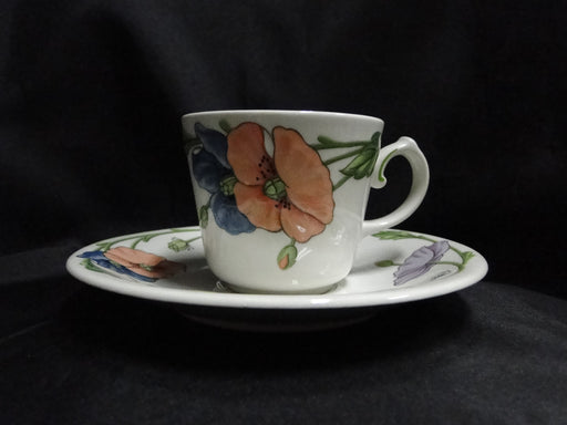 Villeroy & Boch Amapola, Blue & Orange Flowers: Cup & Saucer Set (s), 2 3/4"