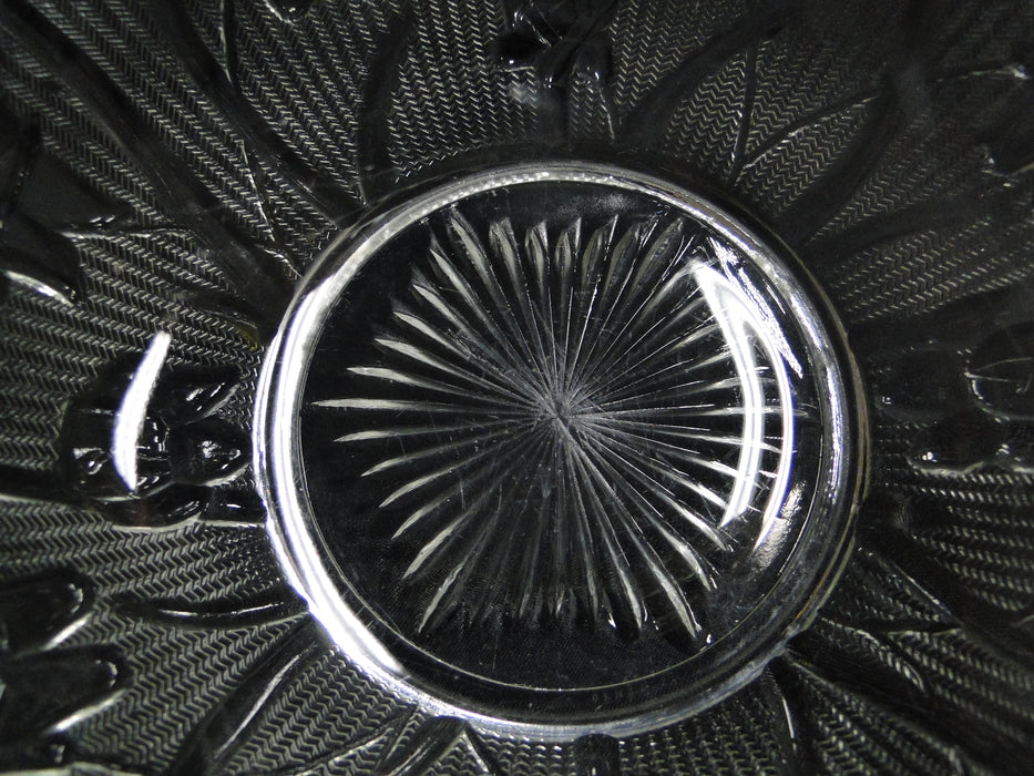 Jeannette Glass Iris & Herringbone Clear: Ruffled Salad Bowl, 9 1/2", As Is