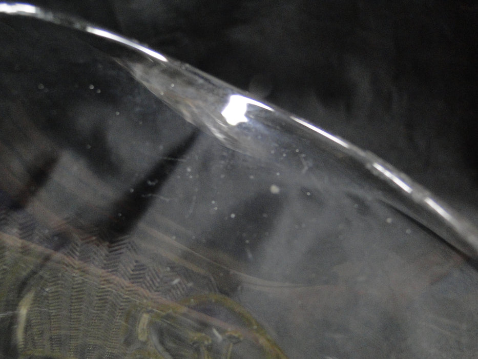 Jeannette Glass Iris & Herringbone Clear: Ruffled Salad Bowl, 9 1/2", As Is