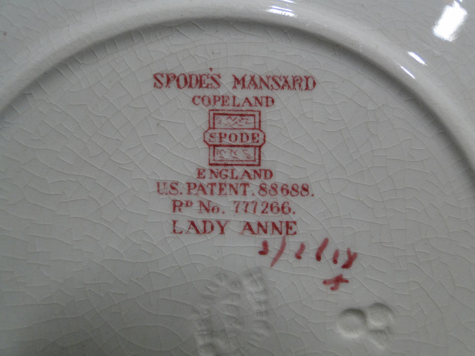 Copeland Spode's Mansard Lady Anne, Pink Roses: 7 3/8" Cream Soup Saucer Only