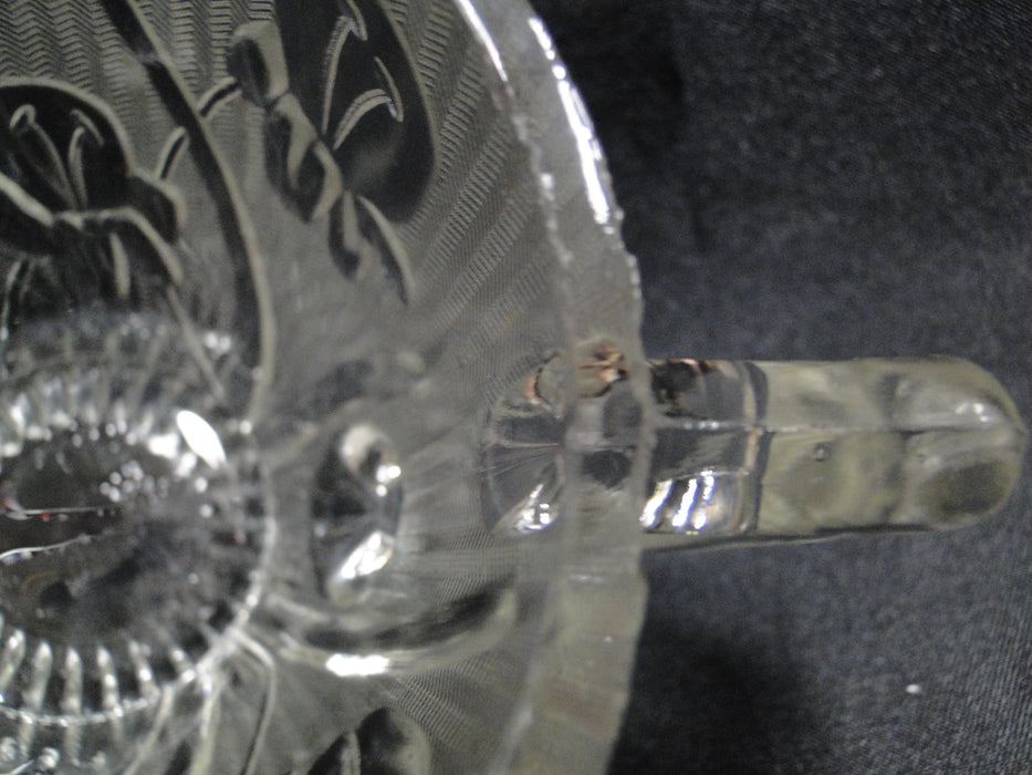 Jeannette Glass Iris & Herringbone Clear: Open Sugar Bowl, 3 1/8" Tall, As Is