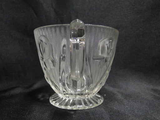 Jeannette Glass Iris & Herringbone Clear: Open Sugar Bowl, 3 1/8" Tall, As Is