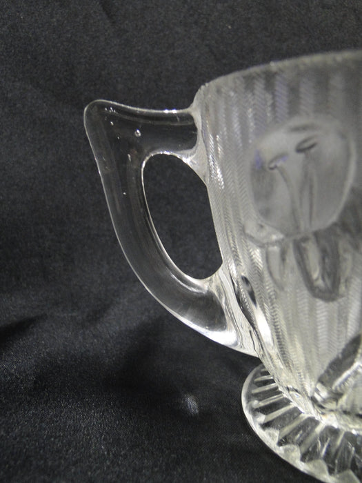 Jeannette Glass Iris & Herringbone Clear: Open Sugar Bowl, 3 1/8" Tall, As Is